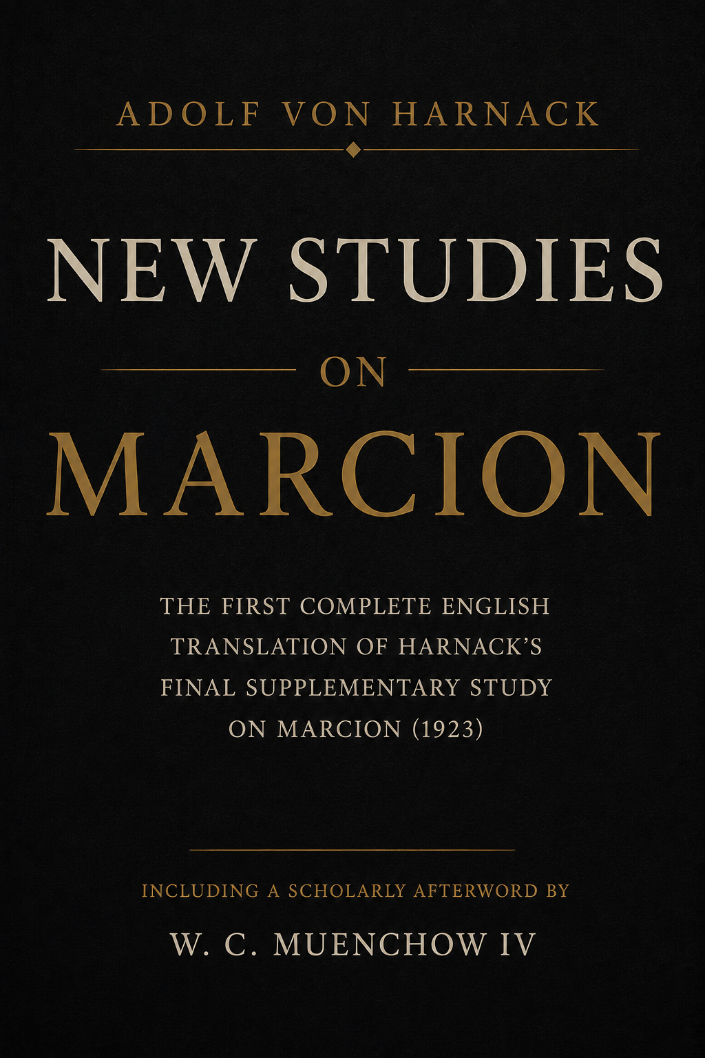 Cover of New Studies on Marcion by Adolf von Harnack, English edition